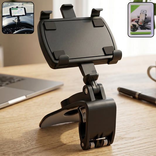 Car Phone Holder 360 Rotatable Dashboard Clip Mount